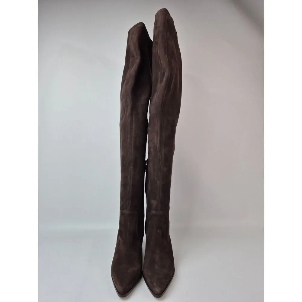 Veronica Beard Brown Suede Over-the-Knee Boots